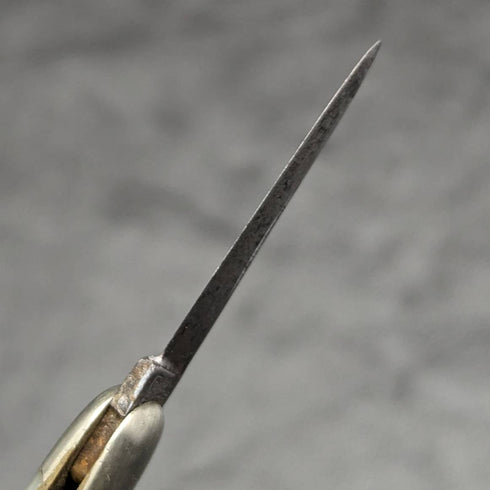 英國古董白珍珠貝殼柄雙鋼刃折疊刀